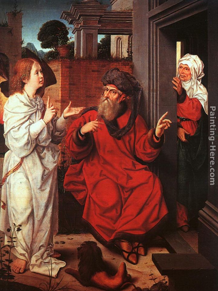 Abraham, Sarah, and the Angel painting - Jan Provost Abraham, Sarah, and the Angel art painting